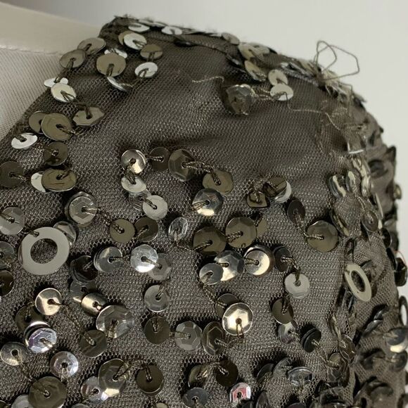 ADRIANNA PAPPELL women’s long sleeve beaded cocktail dress in color Leas sz 8P - Picture 3 of 8